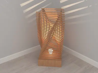 Floor lamp Wood 3D model