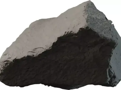 High Resolution Cliff Rock Chunk Low-poly 3D model