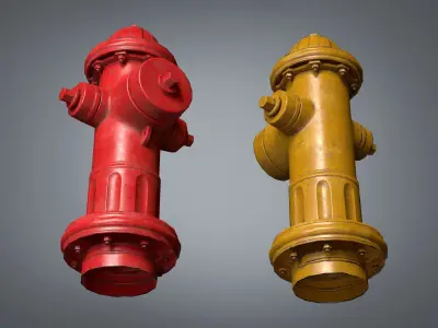Fire Hydrant Low-poly 3D model