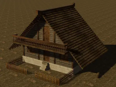 Medieval house six 9 Low-poly 3D model