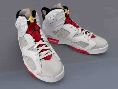 Air Jordan 6 Hare - High-Quality 3D Sneaker Low-poly 3D model