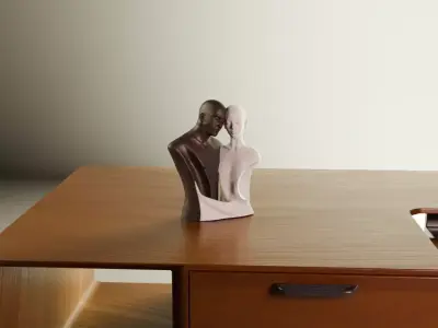 Romantic Dual Figure Sculpture 3D model