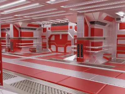 Sleek Sci-fi Corridor 3D model
