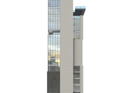 High-rise office building No 11 Low-poly 3D model