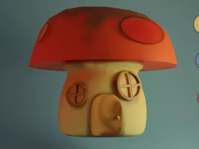 Mushroom House Low-poly 3D model