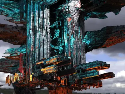 Post apocalyptic shroom tower 3 3D model