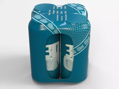 4 pack 440ml Shinkwrapped Beverage Cans 3D model 3D model