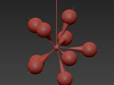 Twelve Globe Limited Edition Chandelier by Fedele Papagni 3D model