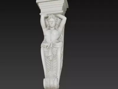 Classical Atlas Column Architectural Sculpture 3D print model