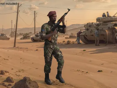  Armed AK-47 Soldier in Uniform Fur 