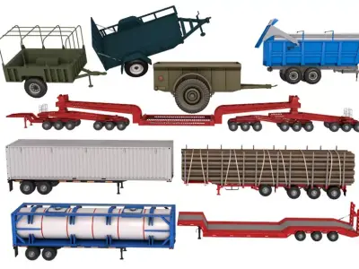 large Trailers Collection 3D model