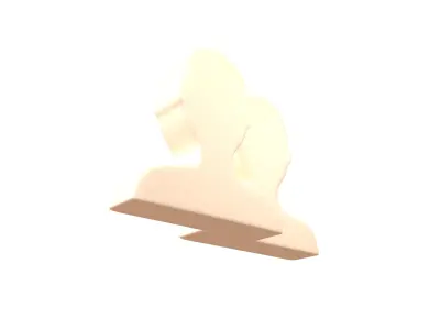 Two People Bust in Silhouette v1 003 Low-poly 3D model