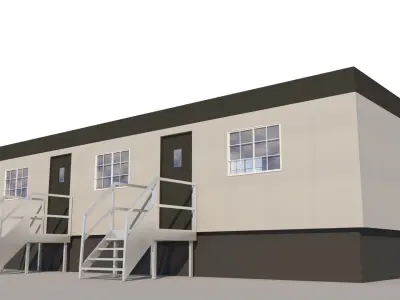 Construction Site Cabin Low-poly 3D model