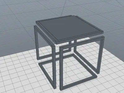 Futuristic desk Low-poly 3D model Low-poly 3D model