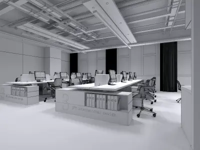 office Low-poly 3D model