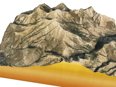 Mount Ellen 3D model terrain Low-poly 3D model