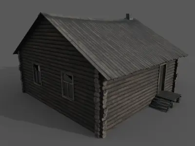Abandoned wooden house 3D model