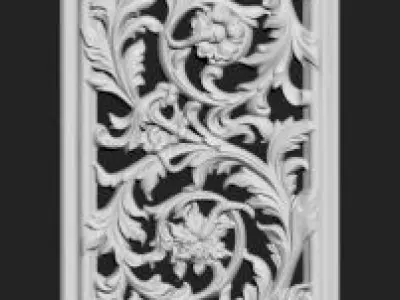 Art Flower Decorative Wall Plaster   3D model