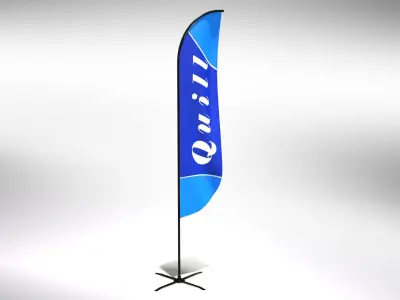 Animated Flags and Banner 8 in1 Low-poly 3D model