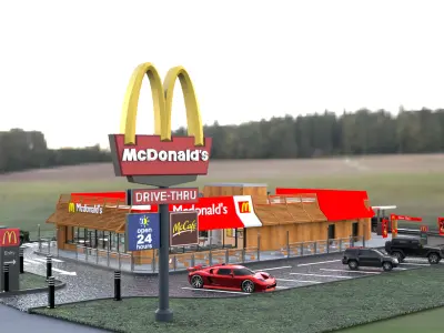 McDonald Restaurant High-Quality 3D Model 3D model