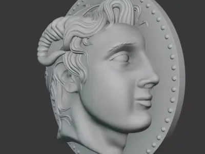 Alexander the Great Medaion Relief 3D print model