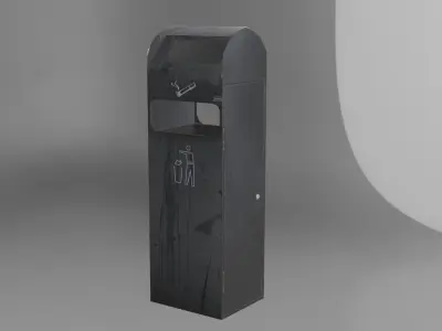 Public ashtray Low-poly 3D model