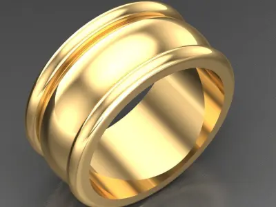Light Gold Diamond Men Ring 2MR089 3D model