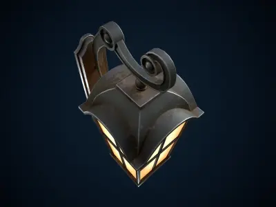 Stylized street light Low-poly 3D model