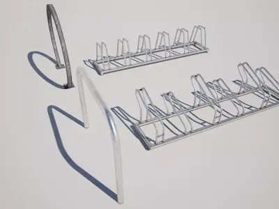 Bicycle Stand Prop Pack Low-poly 3D model