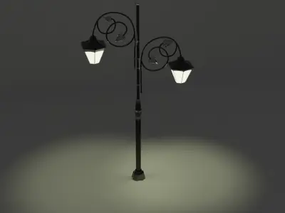 Street Lamp Low-Poly 3D Model Low-poly 3D model