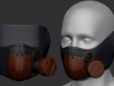 gas mask helmet high poly sculpt 3d printable 3D model purchase