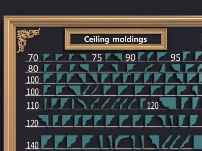 Classical molding profile sweeps collection 04 Low-poly 3D model