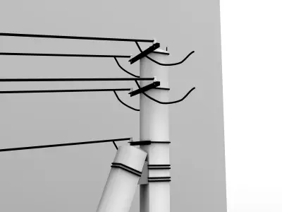 Power line Free low-poly 3D model