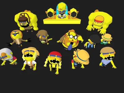 Low Poly Zombie Pack Low-poly 3D model