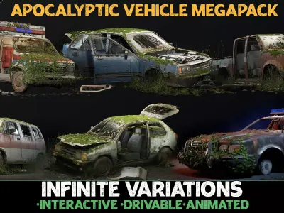 Apocalyptic Vehicle Collection - Premium UE4 UE5 Low-poly 3D model