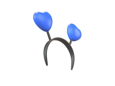 Heart Headband v1 004 Low-poly 3D model