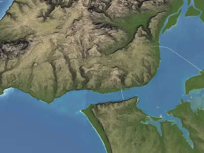 Lisbon - 3D Terrain Model Low-poly 3D model