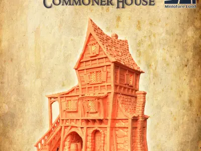 Old Commoner House Tabletop Terrain 28 MM 3D print model