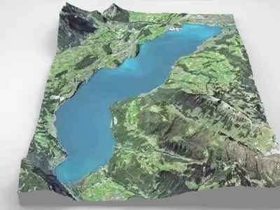 Lake Thun Diemtigtal Nature Park  Switzerland 3D model