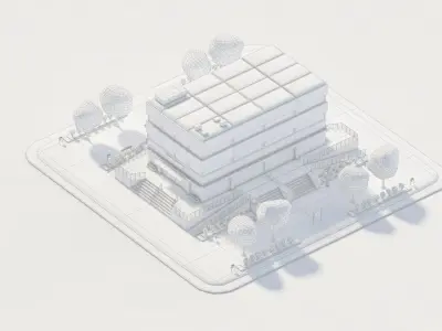 Education Campus Building Low-poly 3D model