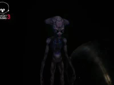 Alien - Independence Day - Harvester -  Low-poly 3D model