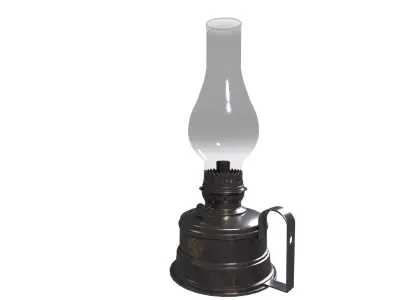 Classic Oil Lamp Low-poly 3D model