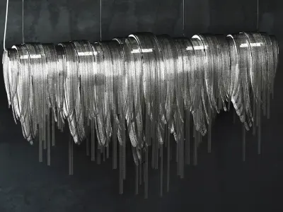 Volver chandelier made of metal rods hanging from wall 3D model