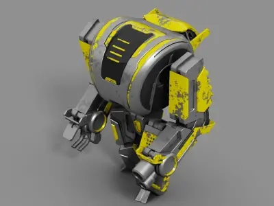 Combat Droid rigged- animated character 3D model
