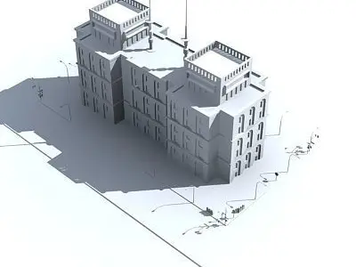 Low poly city block 09 Low-poly 3D model