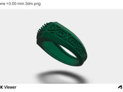 Apex Trio Stone Ring 3D print model