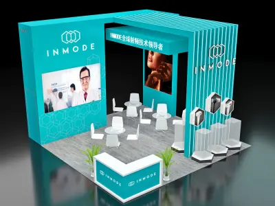 Booth Exhibition Stand Stall 6x6m Height 440cm 4 Open 3D model 3D model