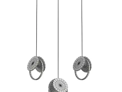 rest-more pendant light with three circles hanging from it 3D model