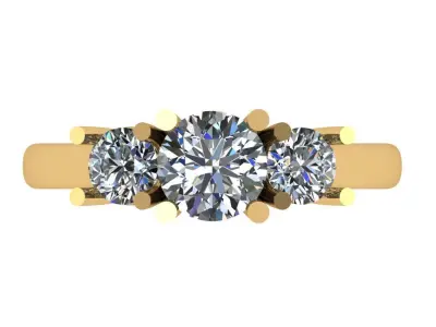 Round shape diamonds trellis ring 3D print model