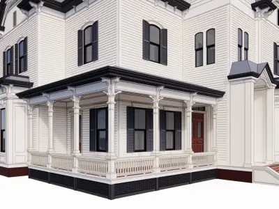 Victorian House - Elegant 3-Story massive house 3D model